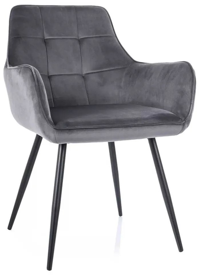 Jedálenská stolička Pomme Velvet, sivá