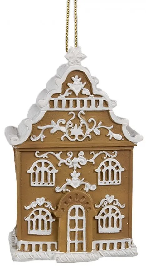 Závesná vianočná ozdoba perníková chalúpka Gingerbread House - 6*4*9 cm