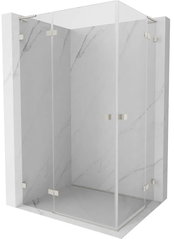 Mexen Lunar, L Duo výklopný sprchový kút 110 x 75 cm, 8mm číre sklo, oceľový profil, 834L-110L-075P-97-00