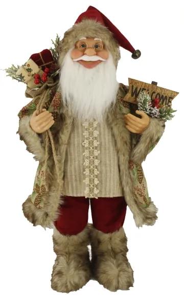 Dekorácia Santa Claus Krémovo-bordový 60cm