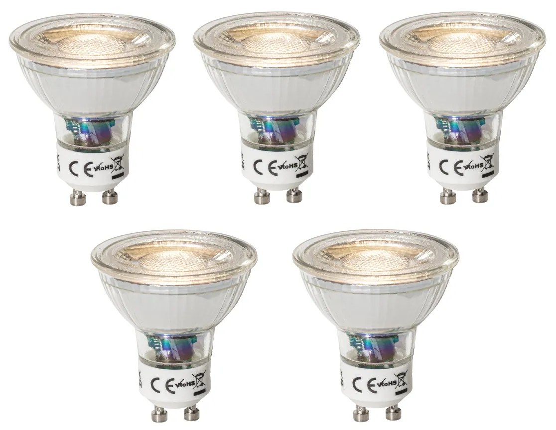 Sada 5 ks GU10 dimbare LED lamp 3W 200 lm 3000K