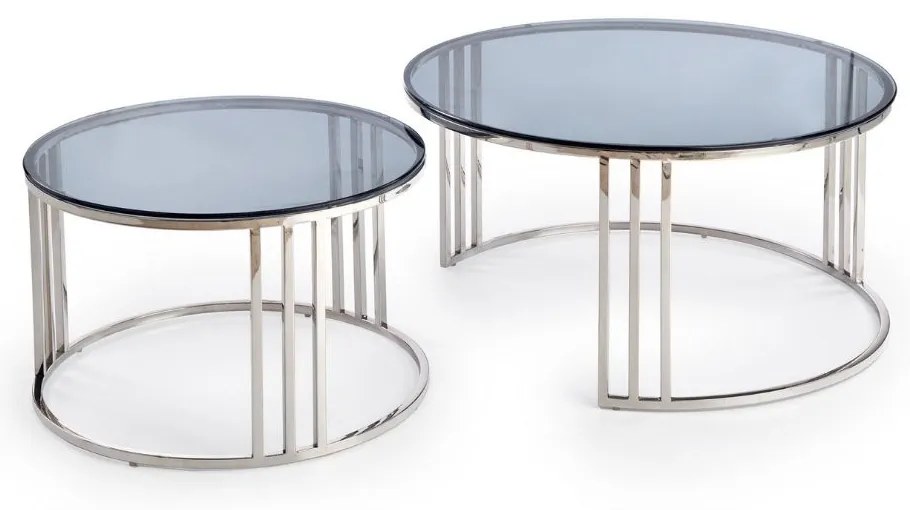 Konferenčný stolík Mercury, číra / strieborná