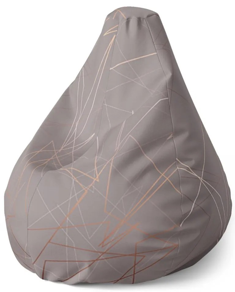 Sedací vak Pear trojuholníková abstrakcia - detský, sivá