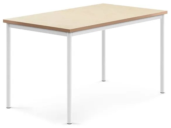 Stôl SONITUS, 1400x800x760 mm, linoleum - béžová, biela
