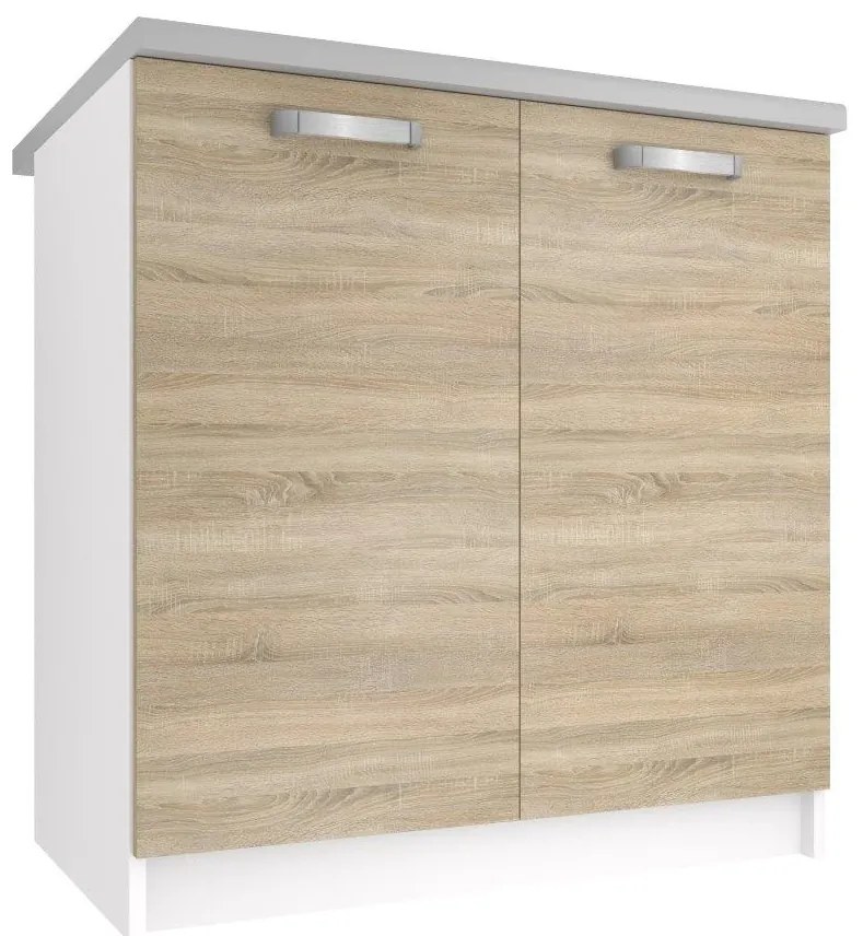 Kuchynská skrinka Belini spodná 80 cm dub sonoma s pracovnou doskou TOR SD80/0/WT/DS/0/U