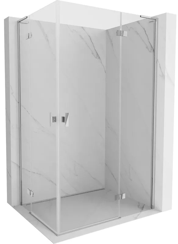Mexen Mist-H L Duo, 2-krídlový sprchový kút 90 x 100 cm, číre sklo, chrómový profil, 8A5L-090L-100P-01-00