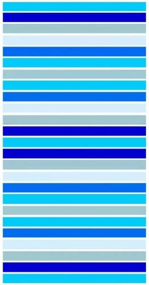 Veľká plážová osuška s motívom Blue Stripes - 100% bavlna s vysokou gramážou 420g/m² - nadštandardný rozmer 90×165cm