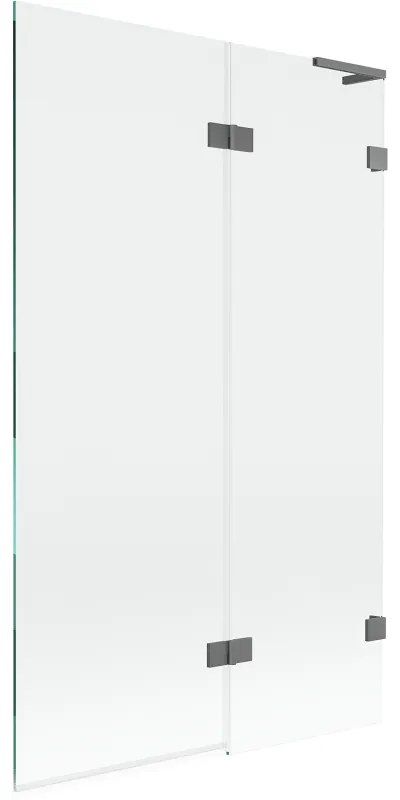 Mexen Lunar L, 2-krídlová vaňová zástena pravá 110 x 150 cm, číre sklo, grafitová, 897L-110-100-95-00-P