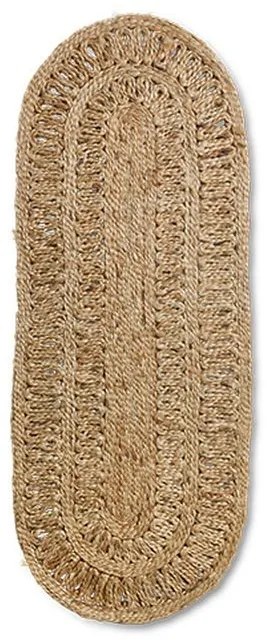 Prírodný jutový oválny koberec / behúň Soleil - 60*165 cm