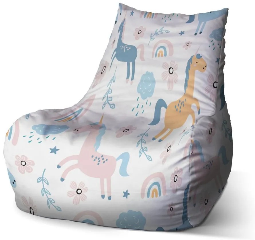 Sedací vak Bean dúhoví jednorožci, farebná