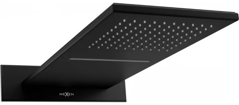 Mexen Waterfall sprchová nerezová hlavica Slim 50 x 22 cm, čierna, 79190-70