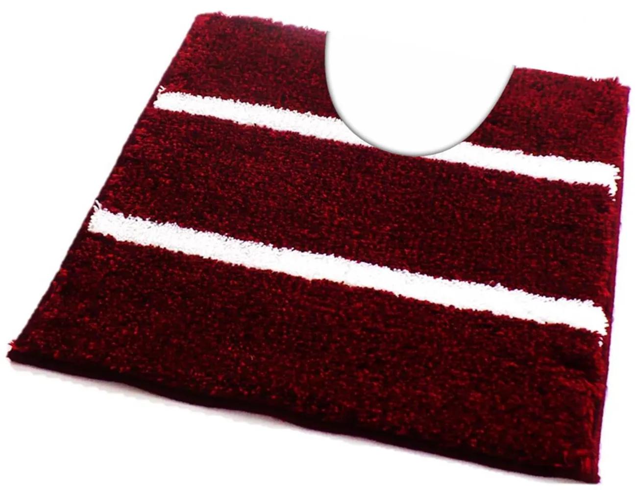 ROUTNER Kúpeľňová predložka IRSINA Bordó 10508 - Bordó / 50 x 50 cm WC s výkrojom 10508