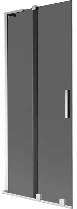 Mexen Velar L, 2-krídlová posuvná vaňová zástena 80 x 150 cm, 8mm šedé sklo, chrómový profil, 896-080-003-41-01