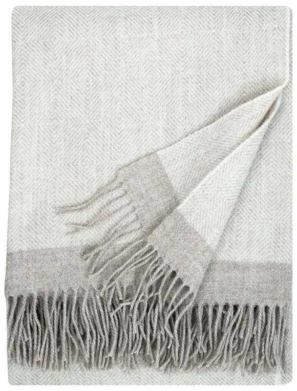 Vlnená deka Rauha 130x180, bílo-béžová