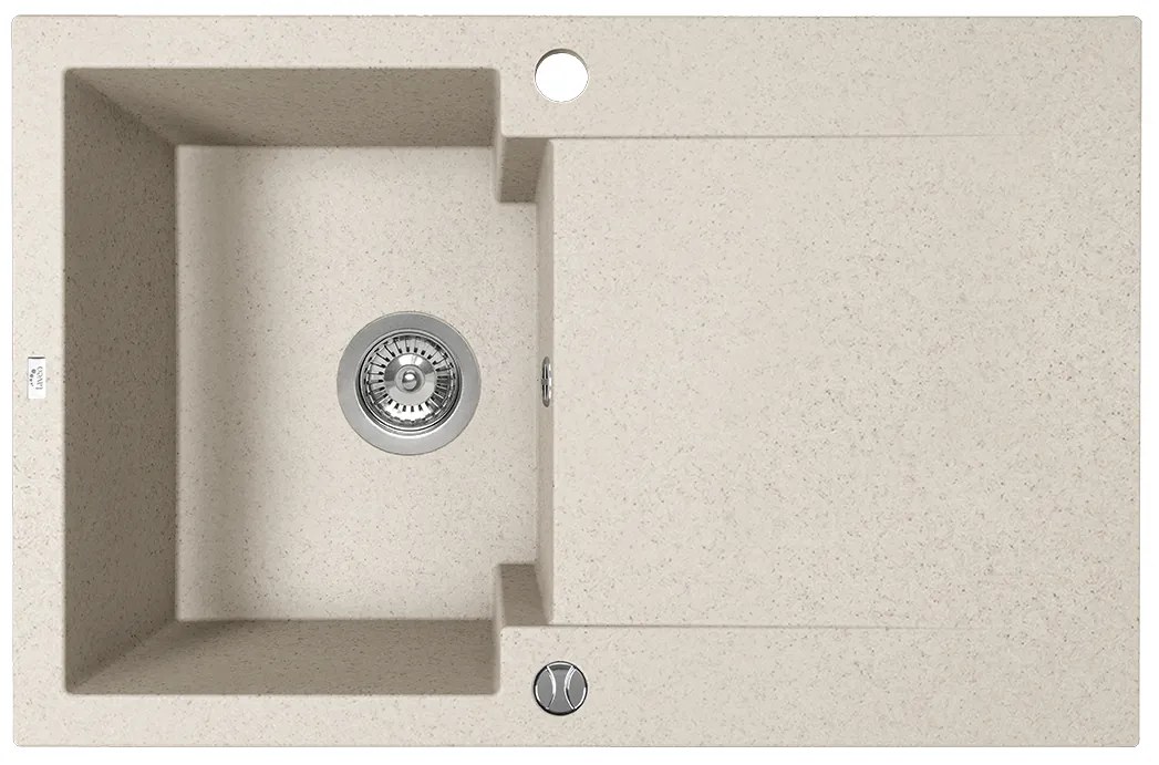 Kuchinox Chichi, 1-komorový granitový drez 740x480x194 mm, béžová, LAV-SBH_411Y