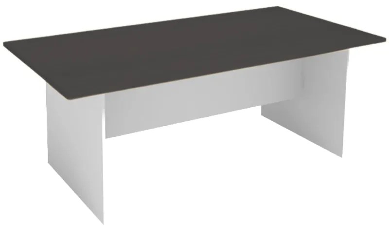 Rokovací kancelársky stôl PRIMO WHITE, 200x100 cm, biela/grafit