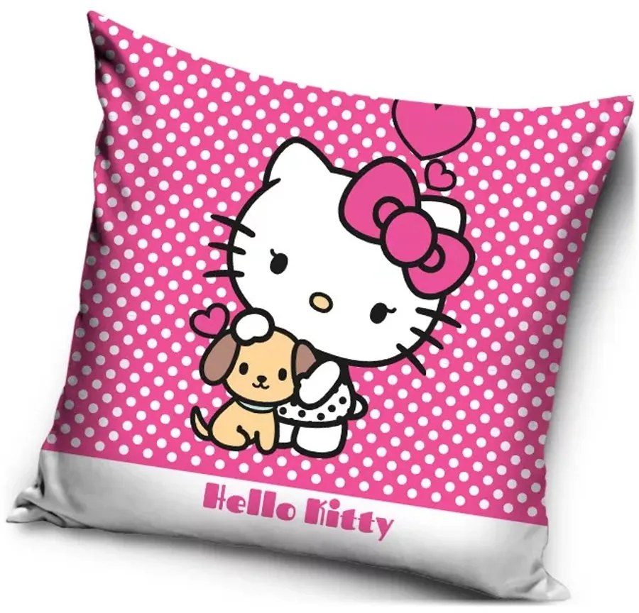 Dekoračný vankúš Hello Kitty a jej maznáčik - 40 x 40 cm
