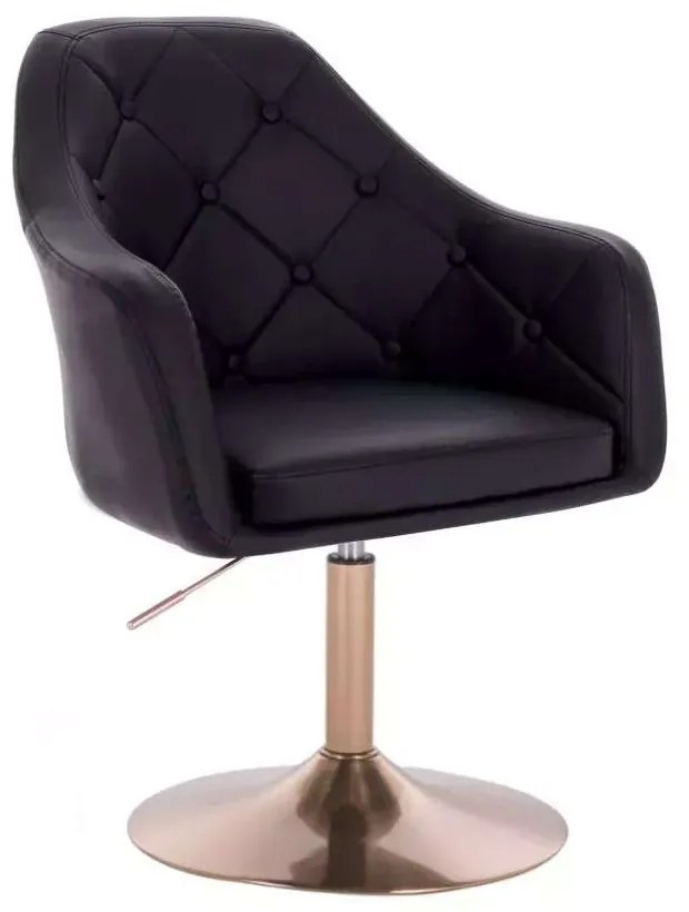 LuxuryForm DESIGN Kreslo ANDORA na zlatom tanieri - čierne