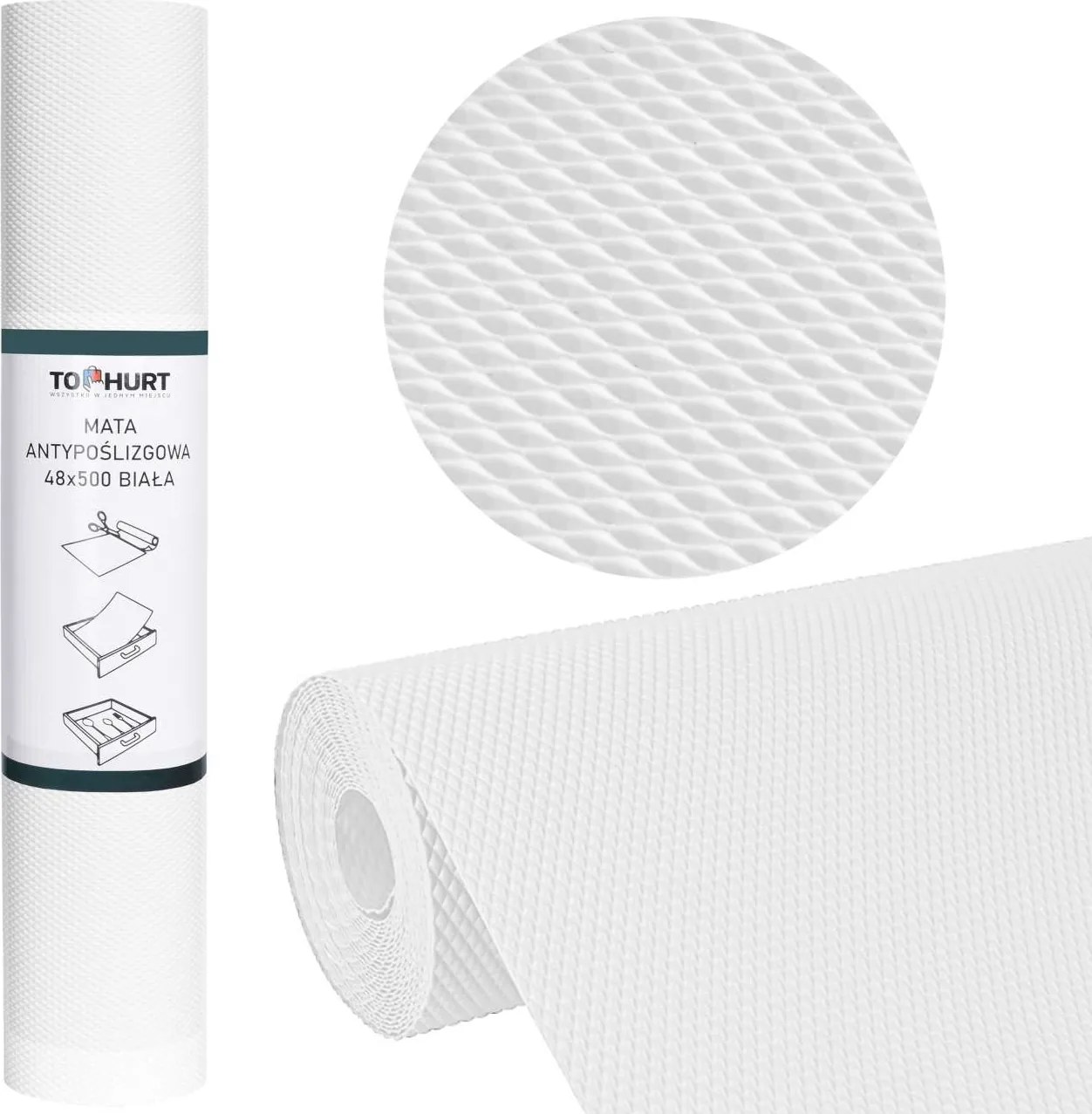 Protišmyková podložka do zásuvky BALVE 48 x 500 cm - biela