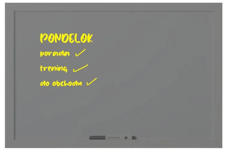 Toptabule.sk Sivá kriedová tabuľa v sivom drevenom ráme 90x120 cm