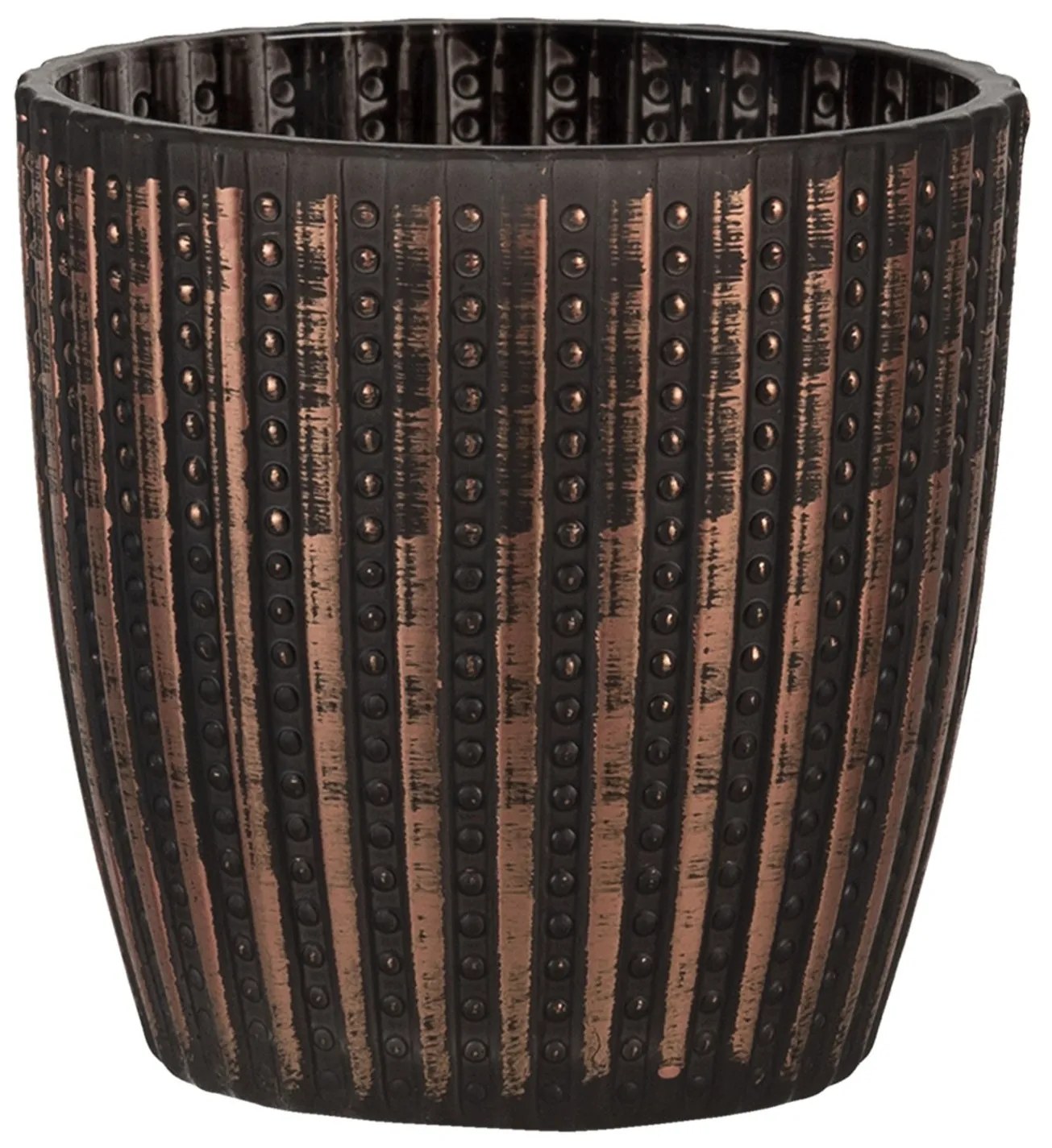 Sklenený vrúbkovaný svietnik Zhanna M - Ø 9 * 9 cm