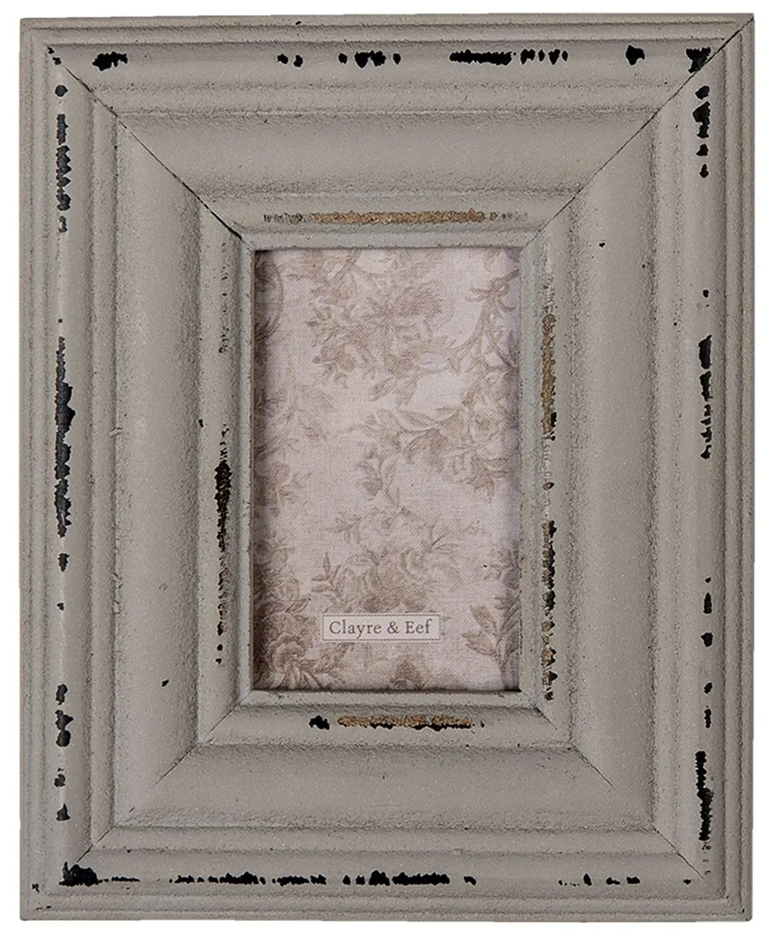 Šedý drevený fotorámček - 11*1*14 cm / 5*7 cm