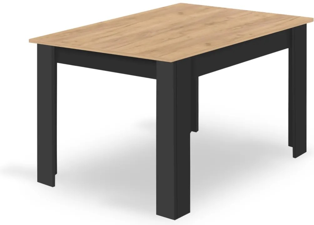 Jedálenský stôl MADO čierny s doskou v dekore dub artisan 120x80cm
