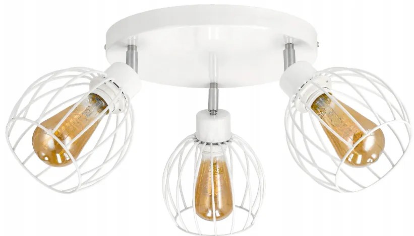 BERGE Okrúhle stropné svietidlo - 3xE27 - DRUCIAN WHITE BALL