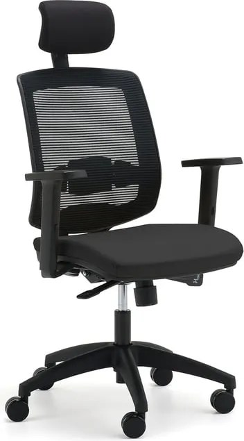 Kancelárska stolička STANLEY, s opierkou hlavy a opierkami rúk, čierna