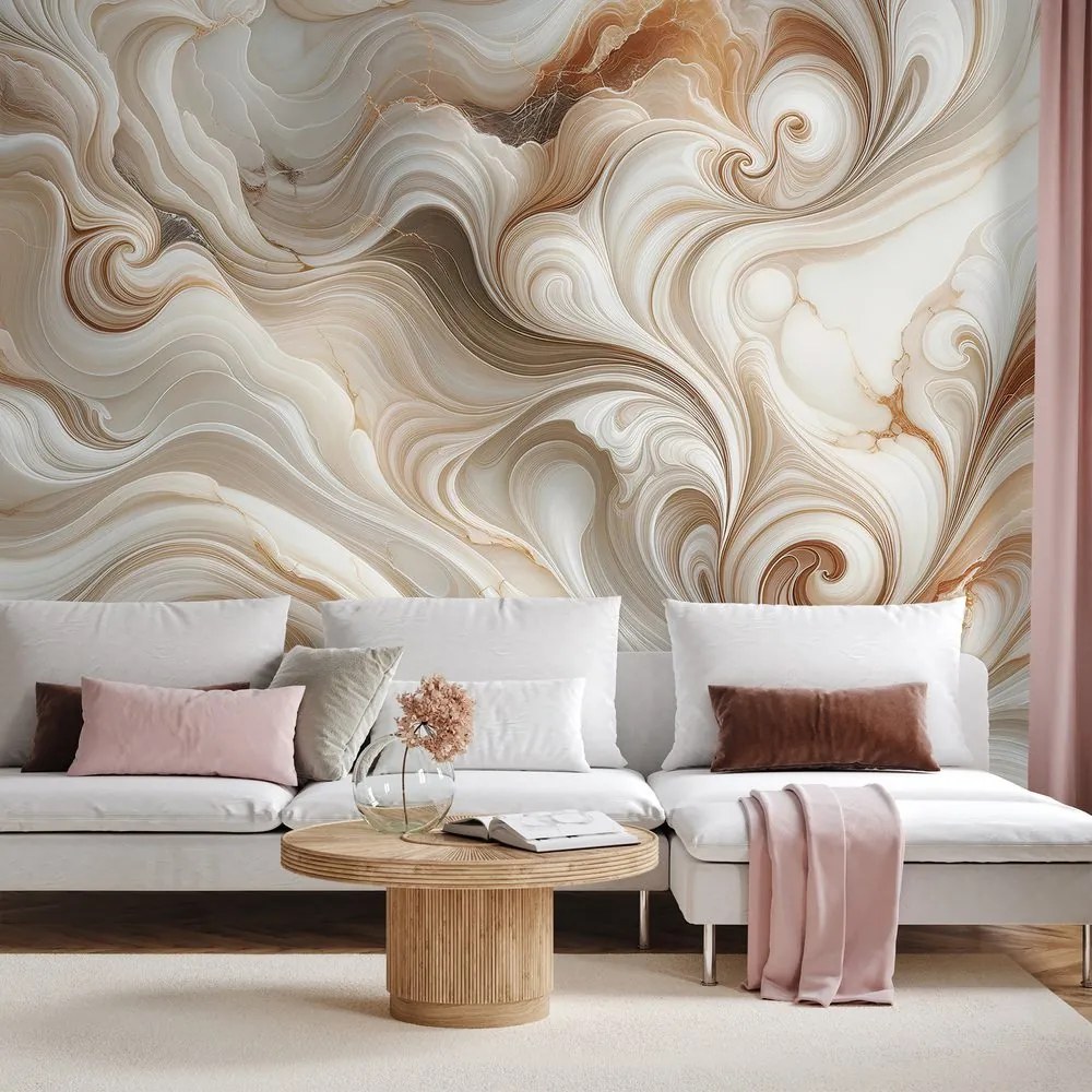 Samolepiaca tapeta hnedé abstraktné vlny