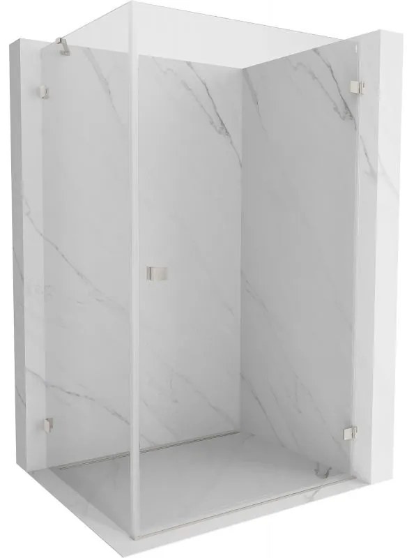 Mexen Lunar-B pravostranný výklopný sprchový kút 75 x 70 cm, číre sklo, brúsená oceľ, 832-075-070-97-00-P