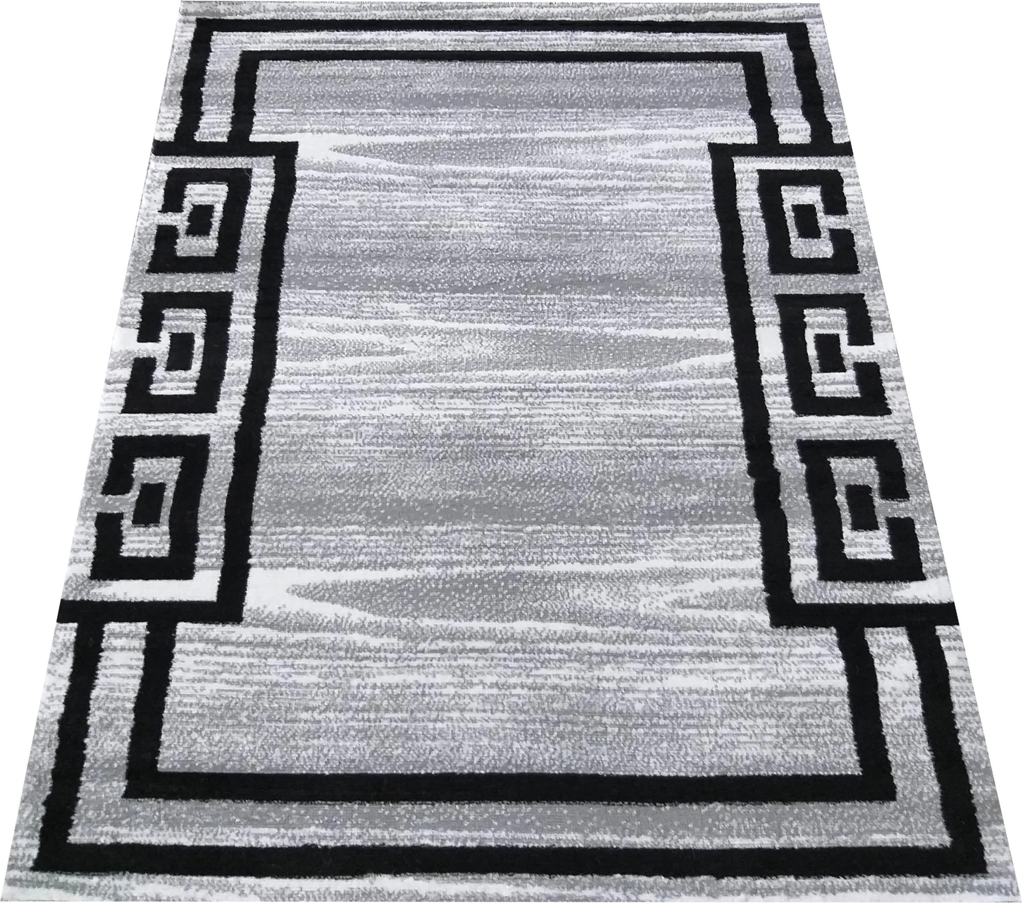 DY Sivo-čierny koberec s geometrickým vzorom Soho 04 Rozmer: 80x150 cm