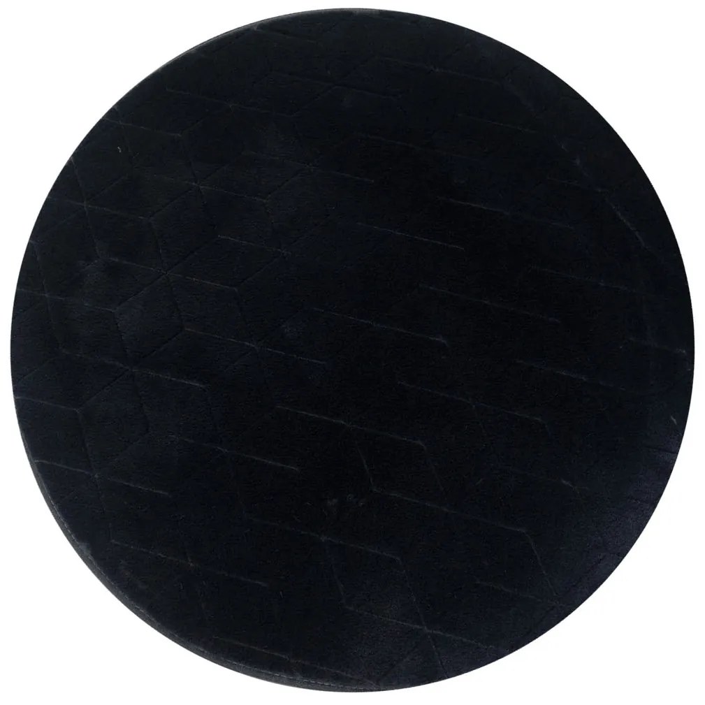 TZ Čierny okrúhly koberec 3D Rabbit Rozmer: 120 cm