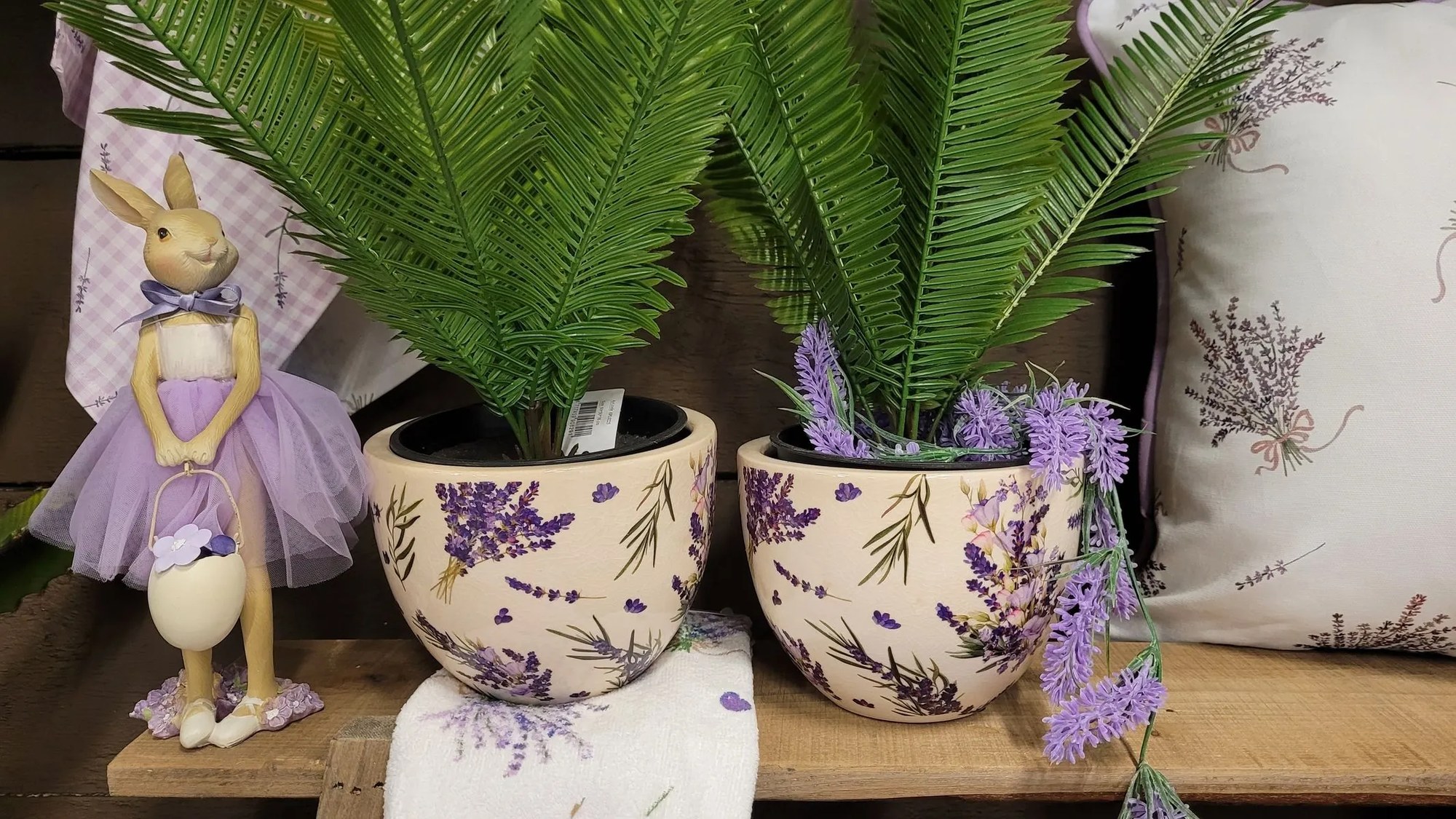 Keramický obal na kvetináč s levanduľou Lavandie S - Ø 15*11 cm