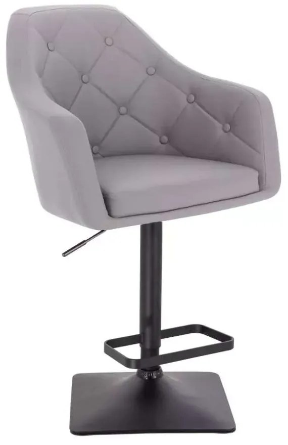 LuxuryForm DESIGN Barová stolička ANDORA na čiernej hranatej podstave - šedá