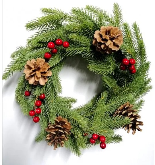 Veniec z 3D vetvičiek ozdobený 50cm