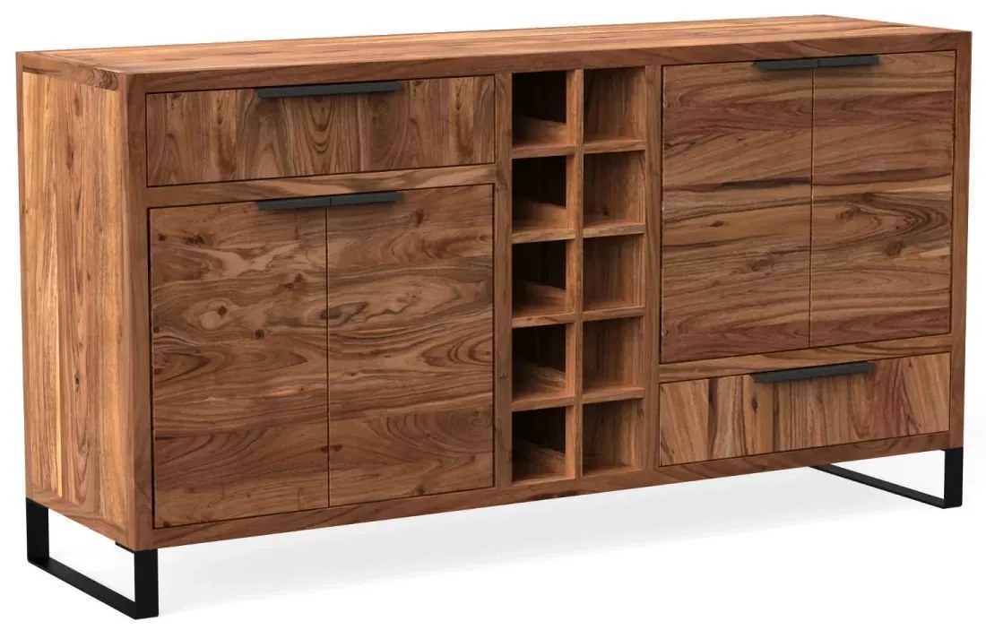 furniture-nabytek.cz - Masívny príborník Sydney z akácie, lakovaný, hnedý – 160×45×84 cm