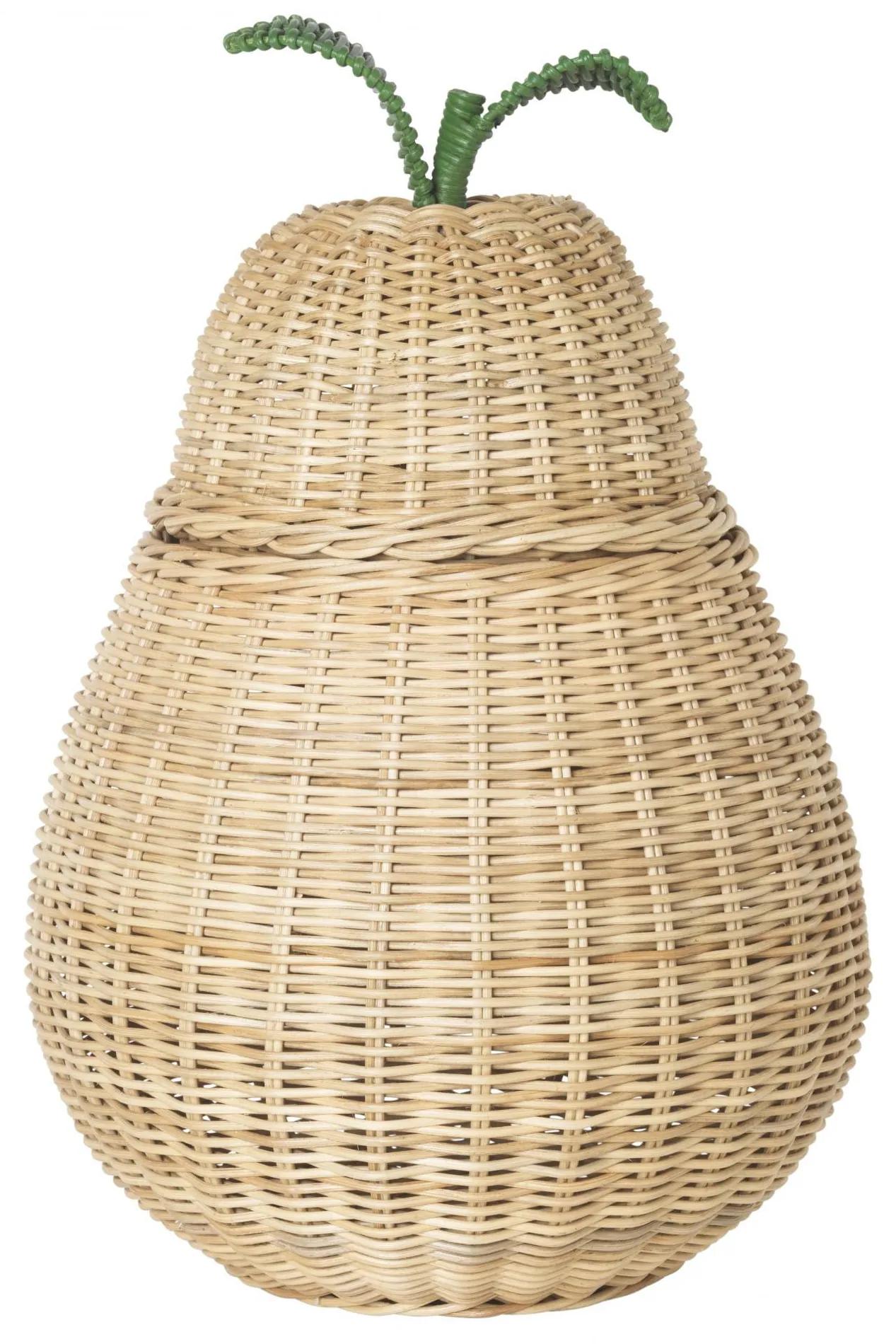 Ferm Living Prútený kôš s vekom Pear