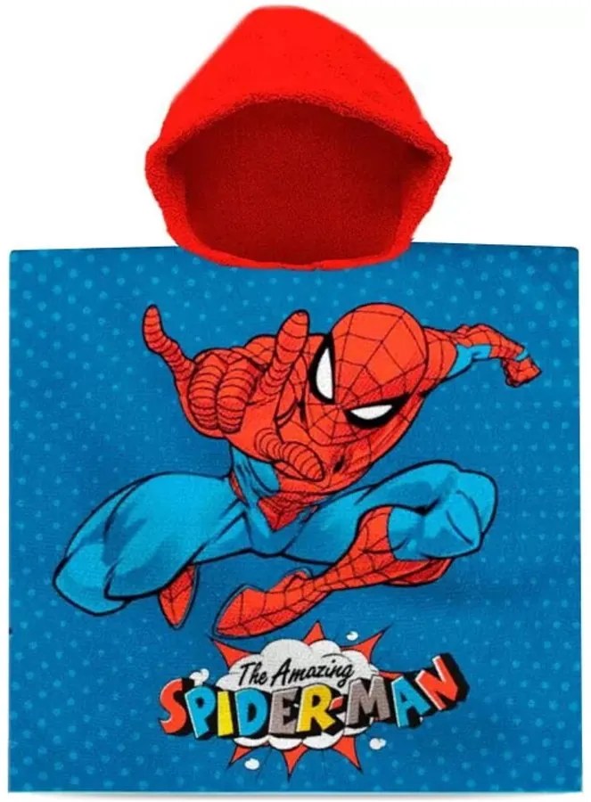 Detské pončo - plážová osuška s kapucňou Amazing Spiderman - 60 x 120 cm
