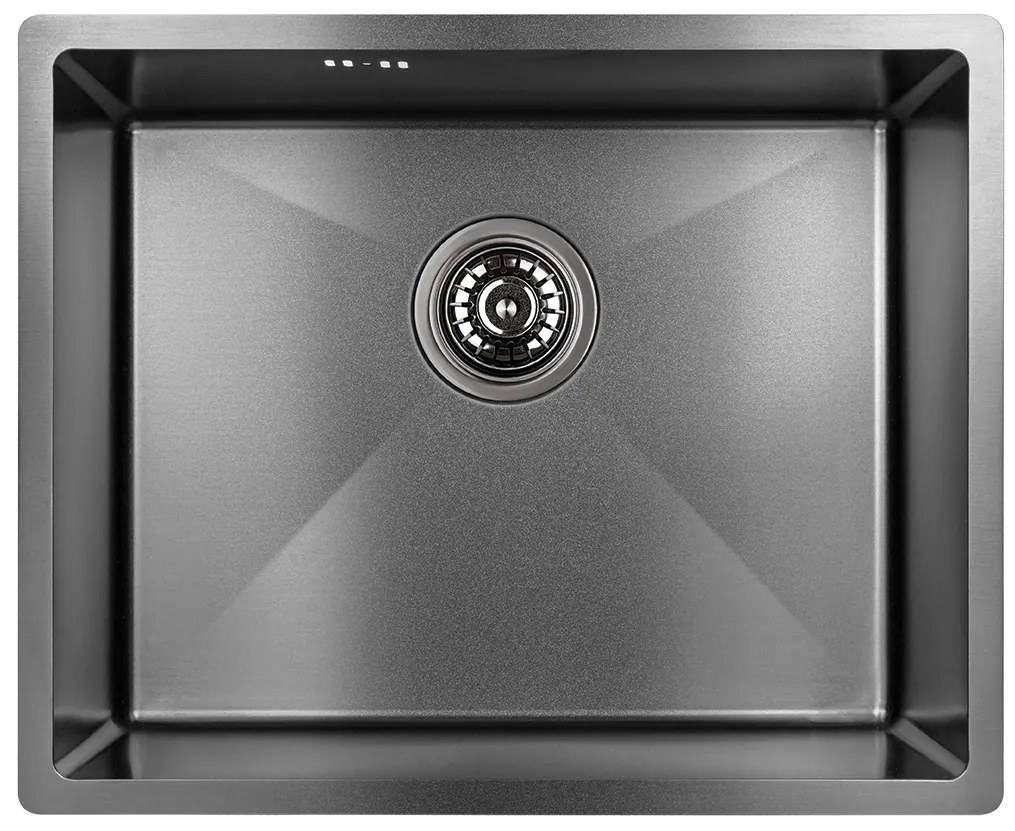 Laveo Marmara, 1-komorový nerezový drez 540x440x200 mm, grafitová, LAV-SAM_510P
