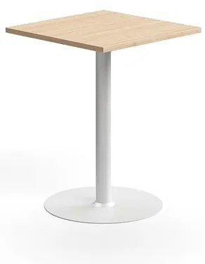 Barový stôl VERTICUS, 700x700x900 mm, dub/biela