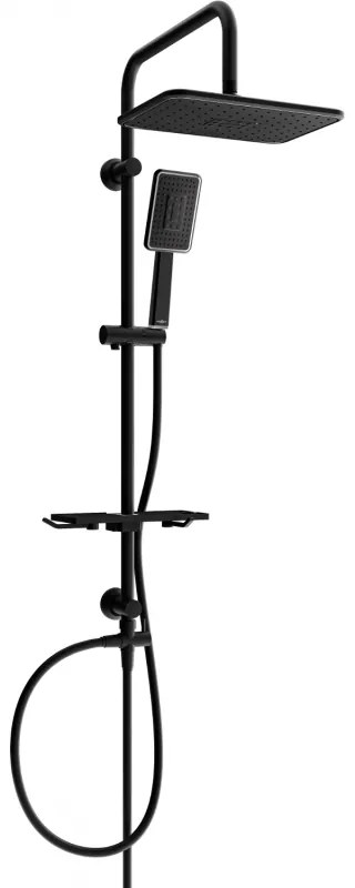 Mexen sprchový set T54 s hornou hlavicou štvorcovou, čierna, 798545493-71