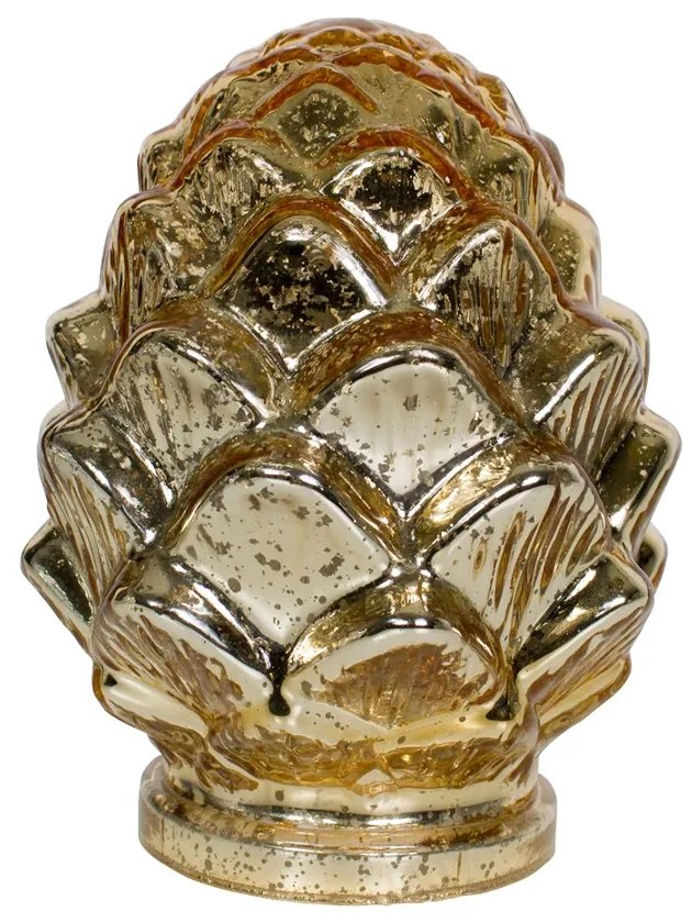 LED zlatá dekoratívne soška šišky - 13 * 13 * 17cm