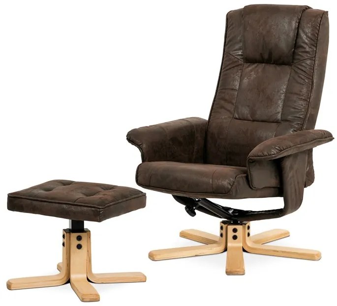 BONTEC Polohovacie kreslo, hnedá, látka vintage, TV-5010 BR3 Farba: Hnedá