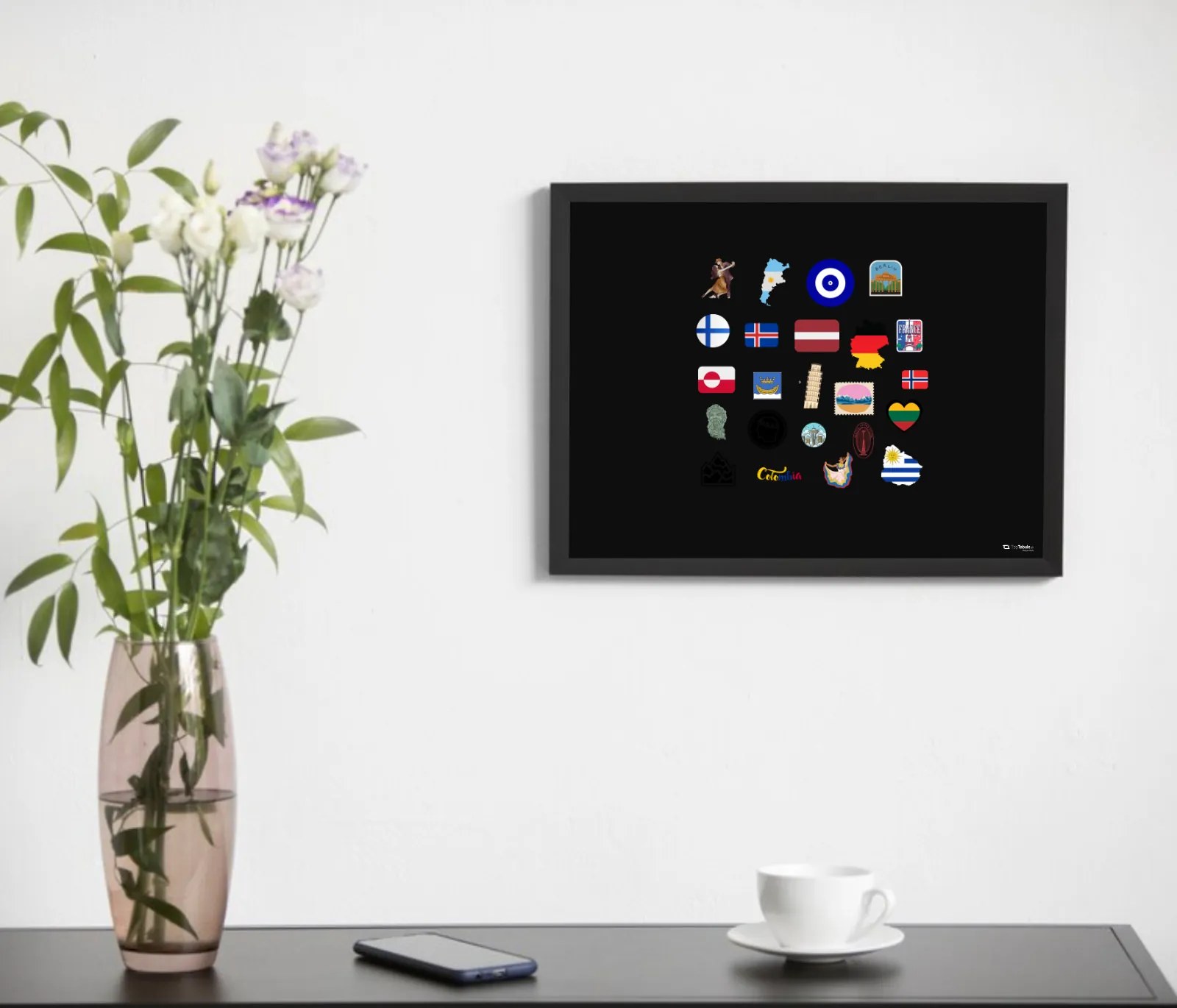 Toptabule.sk Čierna tabuľa na magnetky v drevenom čiernom ráme 150x100 cm