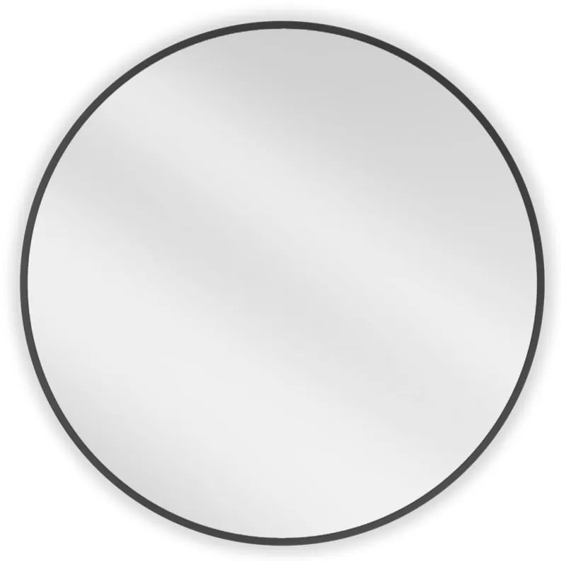 Mexen Loft, okrúhle kúpeľňové zrkadlo 75 cm, farba rámu čierna matná, 9850-075-075-000-70