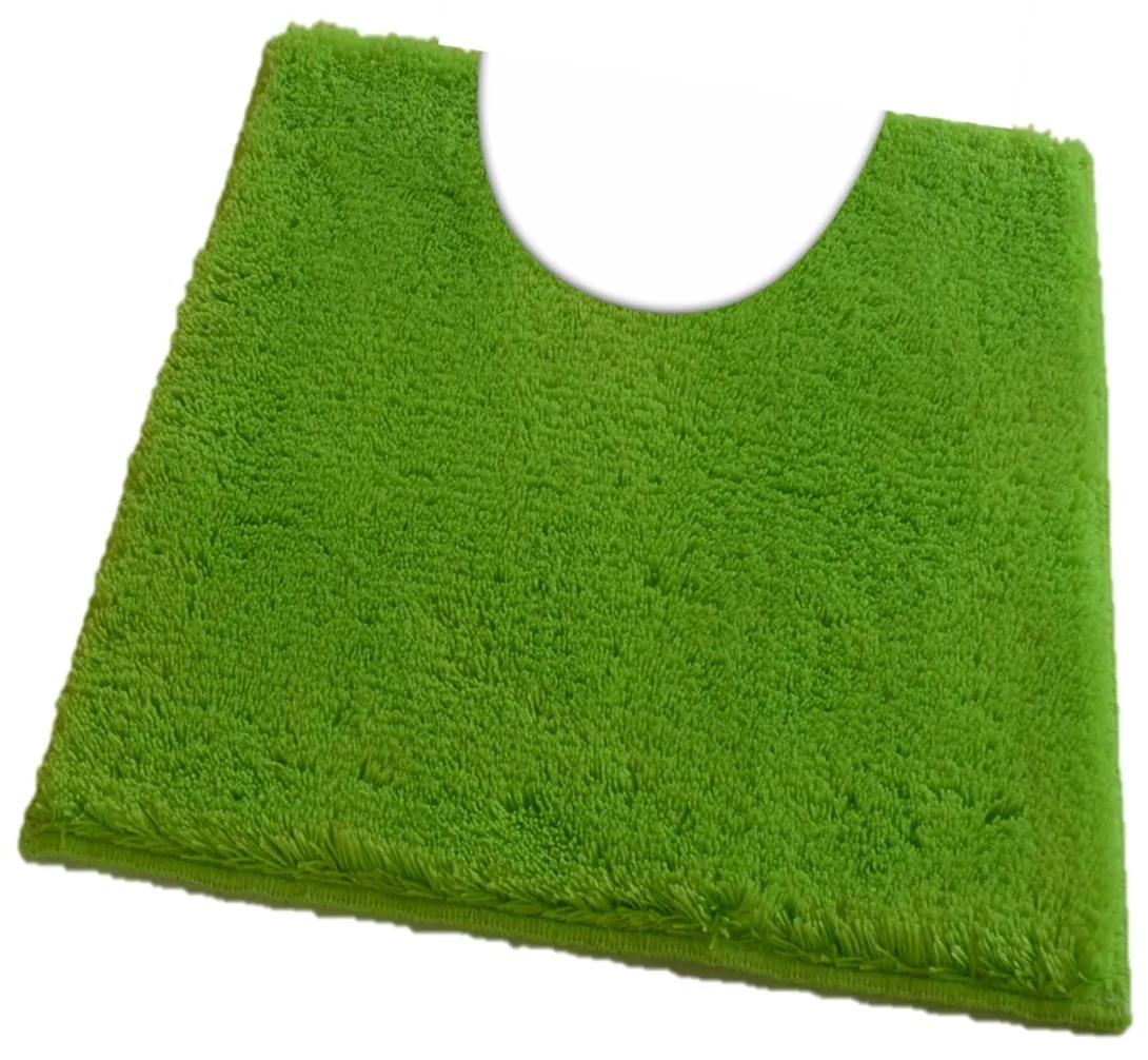 ROUTNER Kúpeľňová predložka UNI COLOR Zelená neon 20120 - Zelená neon / 50 x 50 cm WC s výkrojom 20120