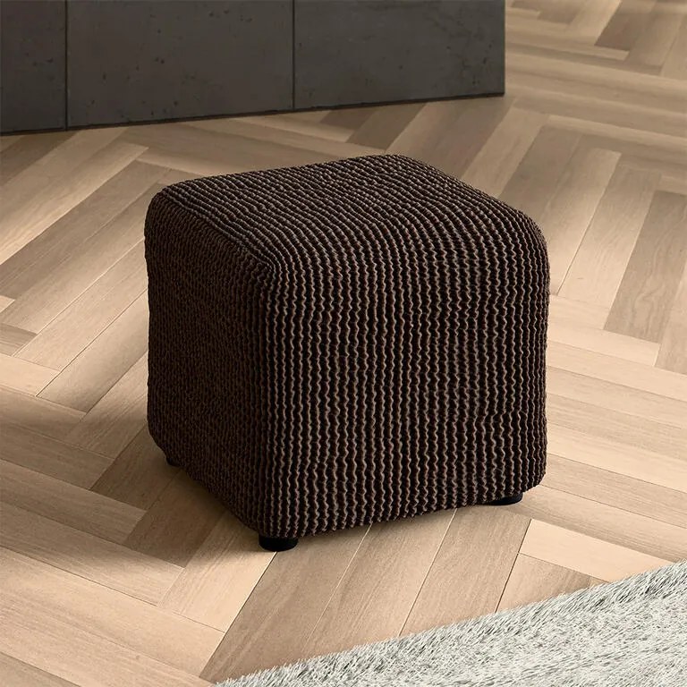 Bielastické poťahy COSTINA tabaková taburetka (40 x 40 x 40 cm)