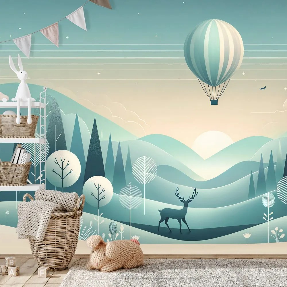 Samolepiaca tapeta snová krajina s balónom