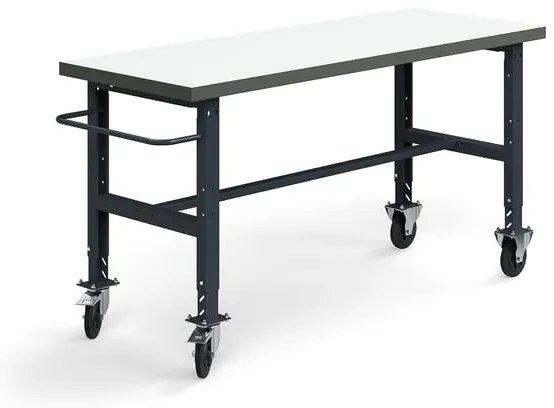 Mobilný dielenský stôl TRUST, 2000x760 mm, 200 kg, vysokotlaký laminát